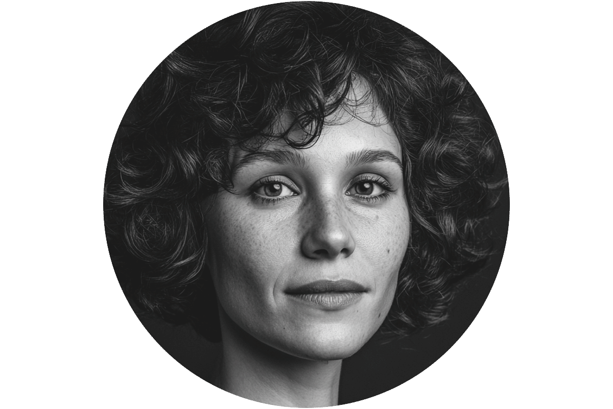 Schwarzweiß-Porträt einer Frau als Testimonial-Bild für Von Vits Kommunikationsdesign.